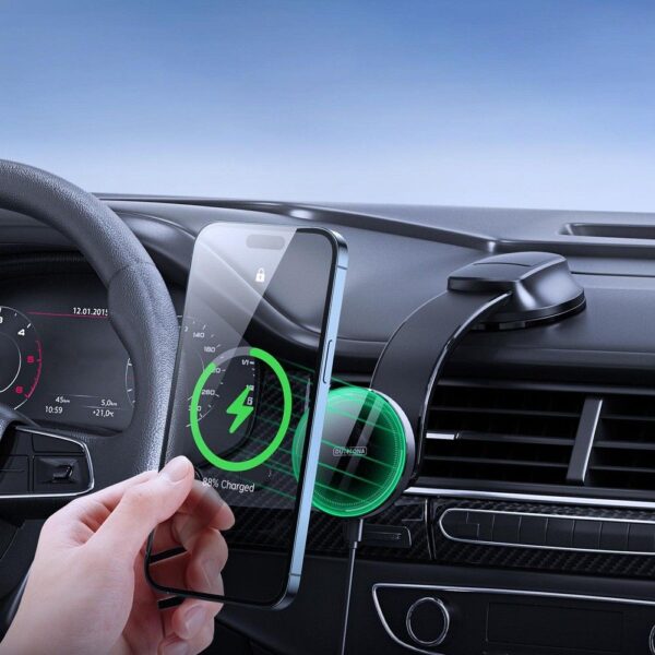 DUZZONA V3 - Dashboard Car Holder with Magnetic Wireless Charger 15W (Compatible with MagSafe)
