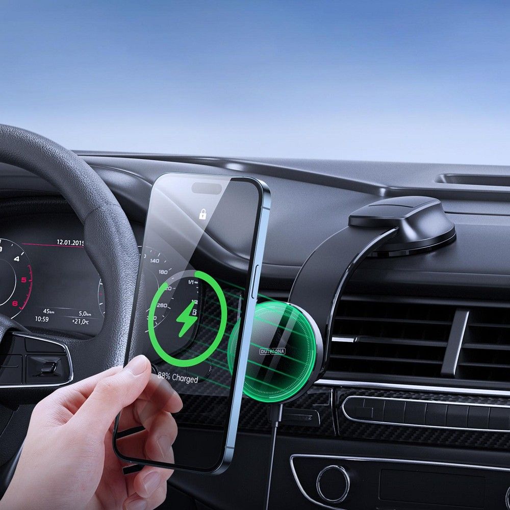 DUZZONA V3 - Dashboard Car Holder with Magnetic Wireless Charger 15W (Compatible with MagSafe)