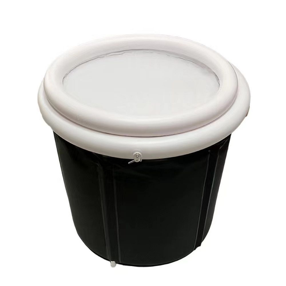 Foldable portable inflatable bathtub 75 x 75 cm black