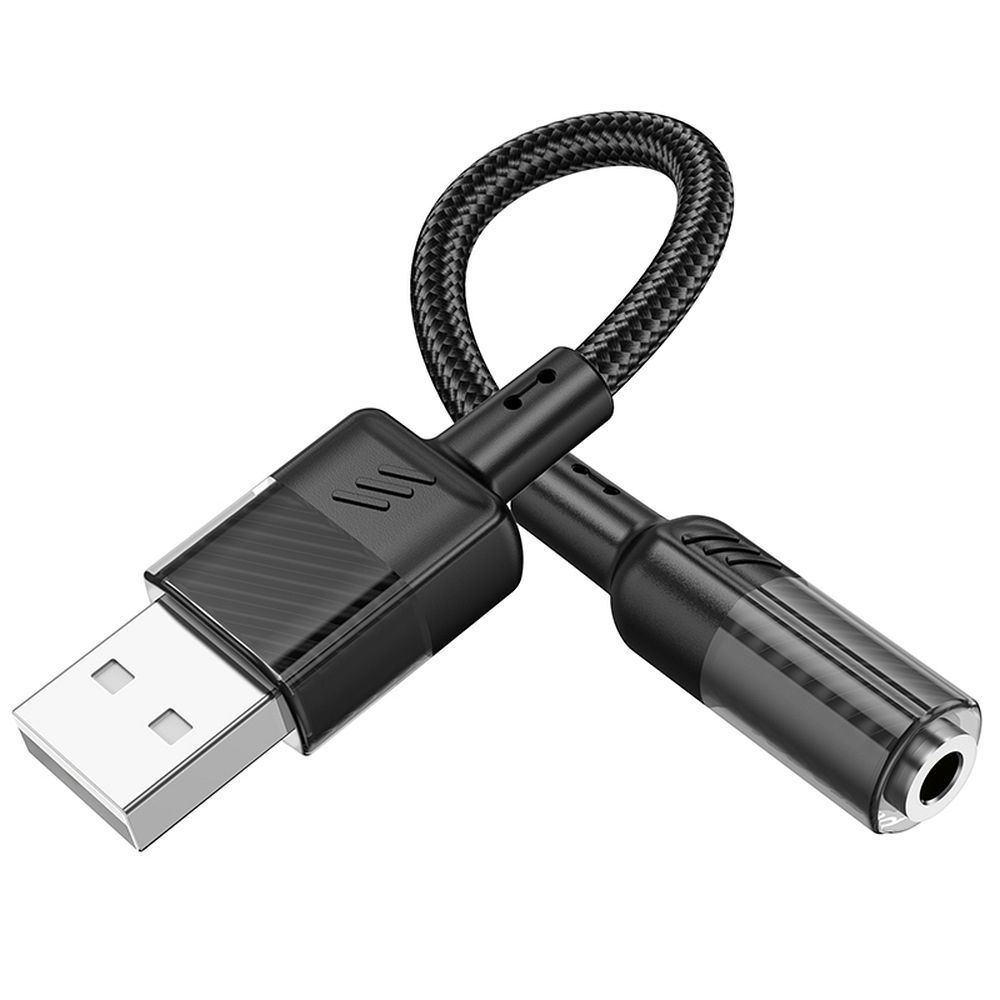 HOCO adaptor AUX USB to Jack 3,5mm (female) Spirit LS37 black