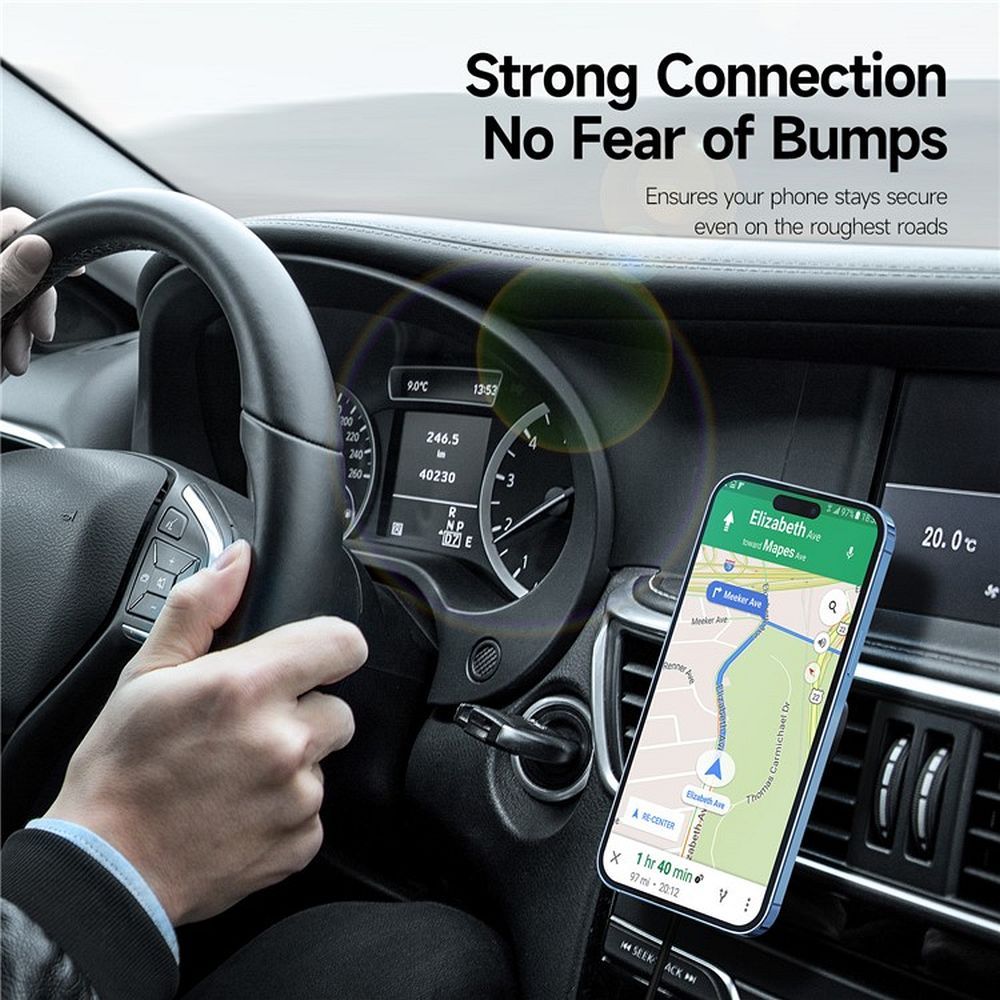 DUZZONA car holder with wireless charging for air vet compatible with MagSafe 15W V2 black