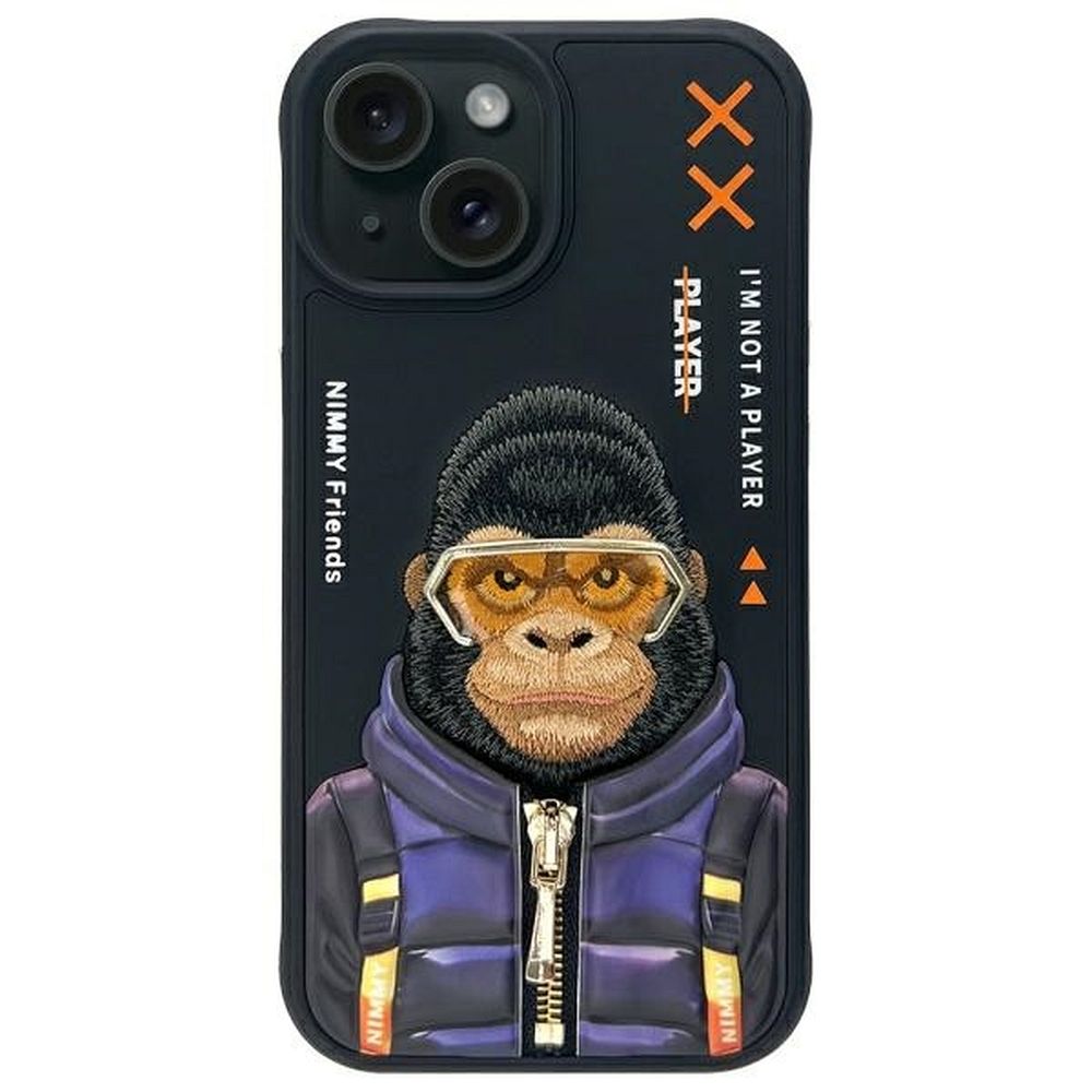 327b79953b43c4f2b806c687459c2bf0 NIMMY case COOL&CUTE 2.0 Monkey for IPHONE 15 black