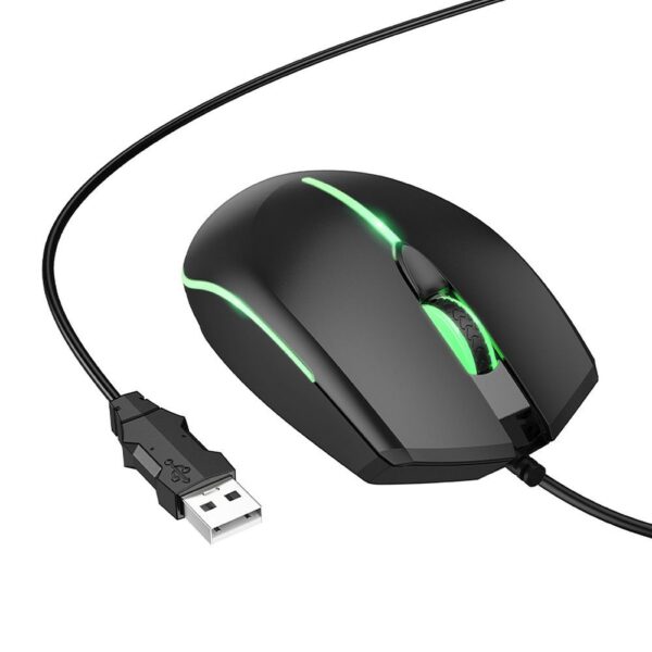 HOCO gaming wire USB A computer mouse 2400 dpi GM37 black