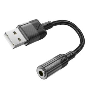 HOCO adaptor AUX USB to Jack 3,5mm (female) Spirit LS37 black
