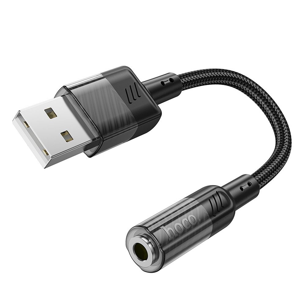 HOCO adaptor AUX USB to Jack 3,5mm (female) Spirit LS37 black