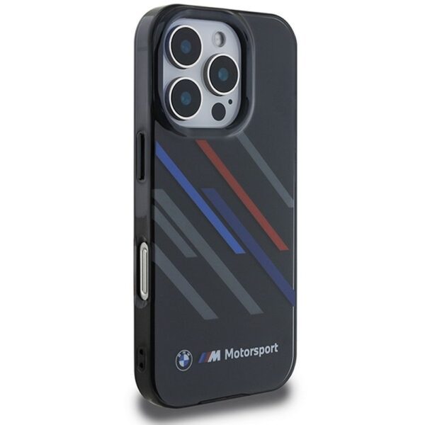 BMW case for IPHONE 16 Pro BMHCP16L23HTRAK (Motorsport IML Random Stripes) black