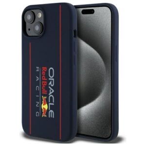 RED BULL case for IPHONE 15 compatible with MagSafe RBHMP15S24SIOLRV (Silicone Oversize Vertical Logo) navy