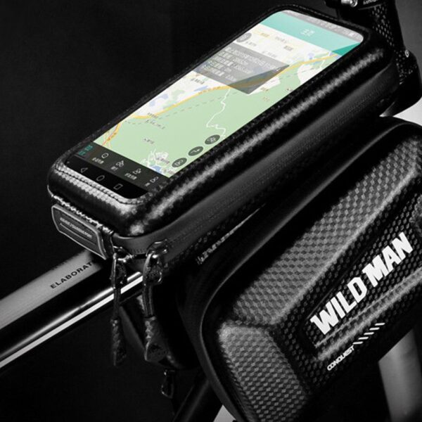 WILDMAN traveling bag for bike frame with zipper 1,2L (4"-7") E6S black