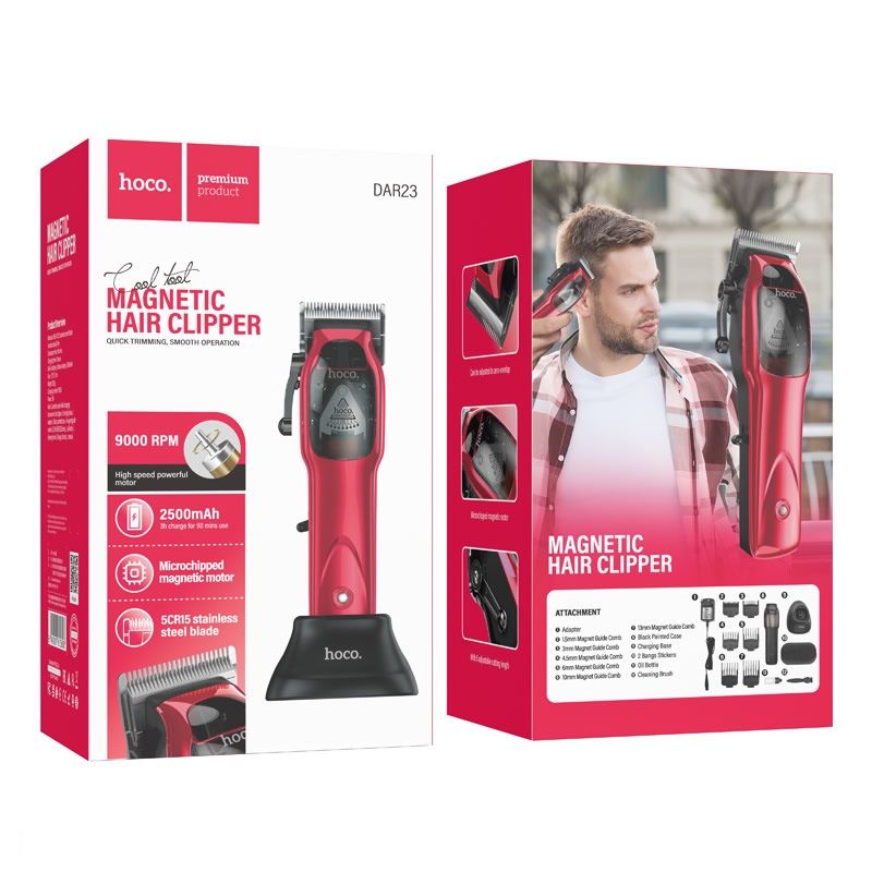 36af126ce562d0bbf51d28cb0d163650 Hair clipper Hoco DAR23 red