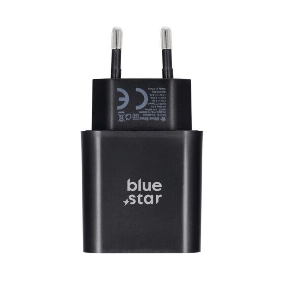 BLUE STAR travel charger Type C + cable Type C to Type C PD QC4.0 3A 25W TFB-TC-25WPD black