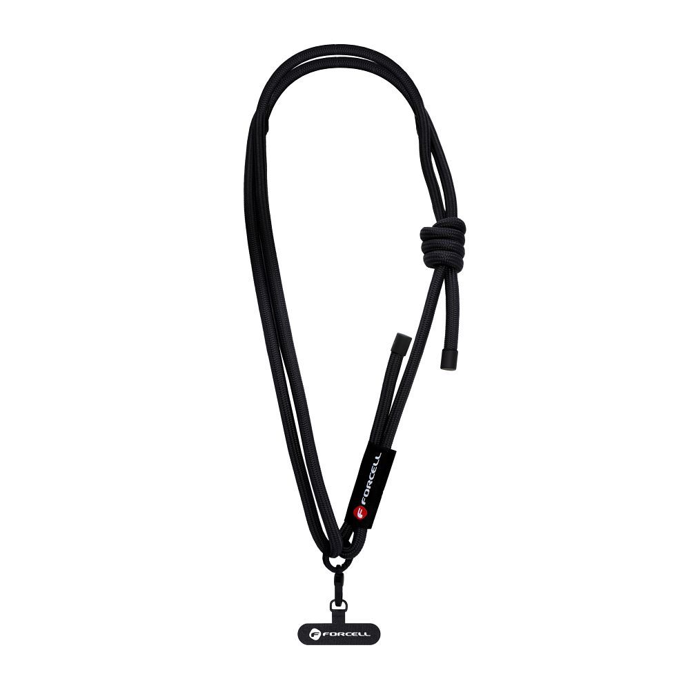 FORCELL F-DESIGN S10X165 crossbody phone lanyard with adjustable length (max 82,5cm in the loop) black