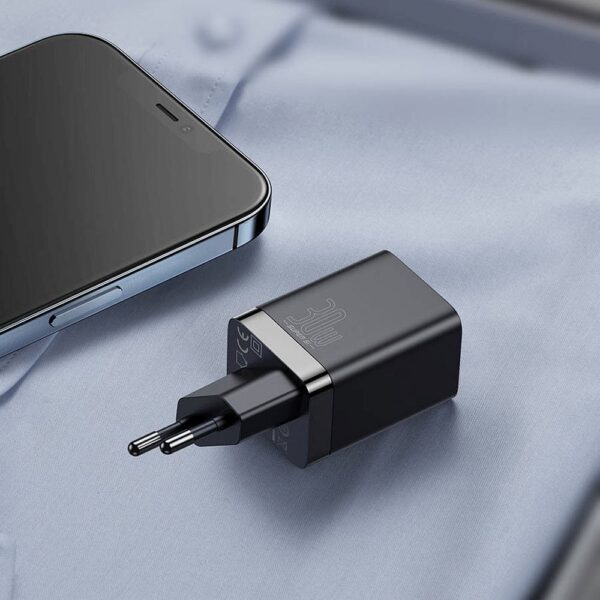 BASEUS charger USB A + Type C PD QC3.0 30W CCSUPP-E02/CCCJG30UE black