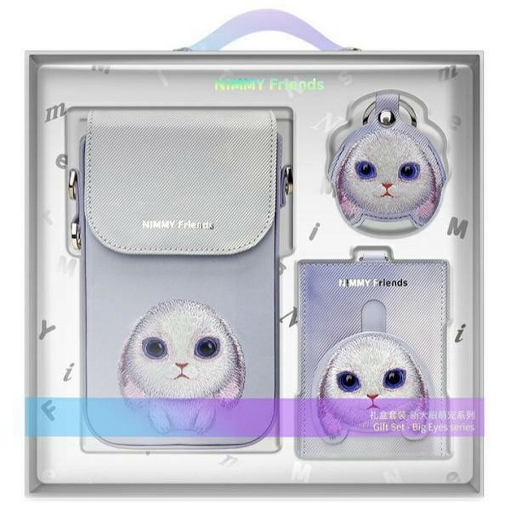 3d6b0a56ed1f11bf8618ec36b1d2bd61 NIMMY set 3in1 phone bag + wallet + gps cover BIG EYED PET 2.0 Rabbit purple