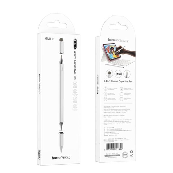 HOCO passive capacitive pen 3in1 GM111 white