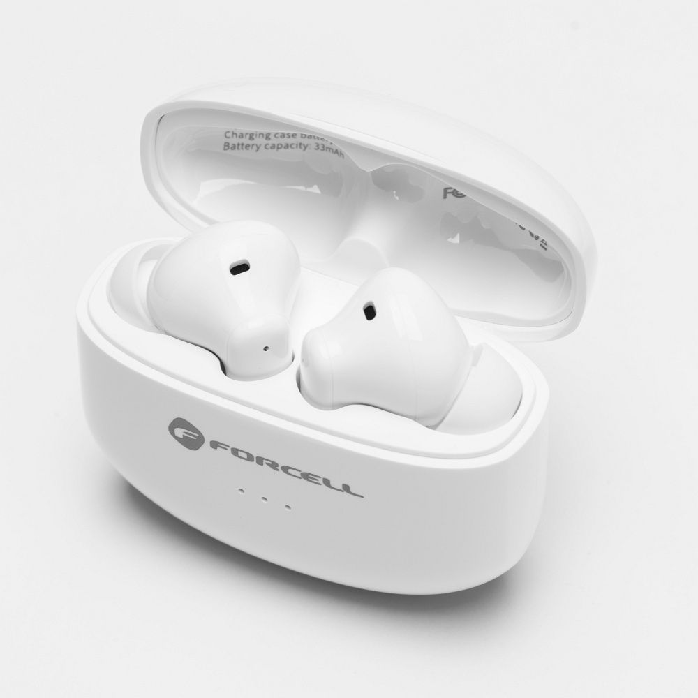 44ebc7c702c208b998cca29e22e1f298 FORCELL F-AUDIO Clear Sound wireless earphones bluetooth TWS white
