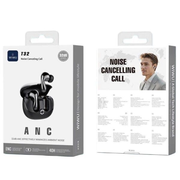 48504687500d0bd46f3c66e39af8cf67 WiWU - TWS Earphones T32 with ANC function - black
