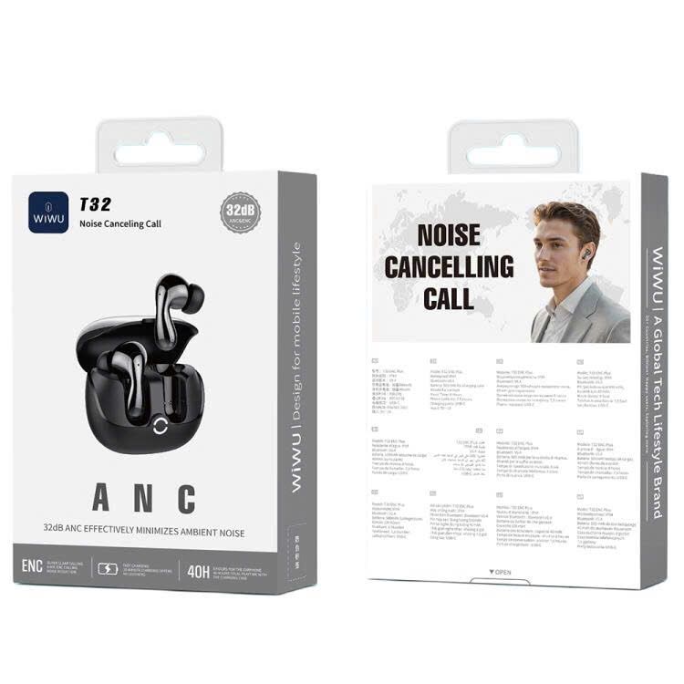 48504687500d0bd46f3c66e39af8cf67 WiWU - TWS Earphones T32 with ANC function - black