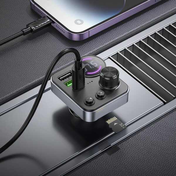 HOCO car transmitter FM bluetooth 2 x USB A + Type C PD QC3.0 48W E86 black