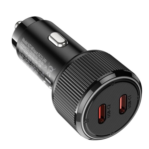 HOCO car charger 2 x Type C QC PD 50W NZ14B black