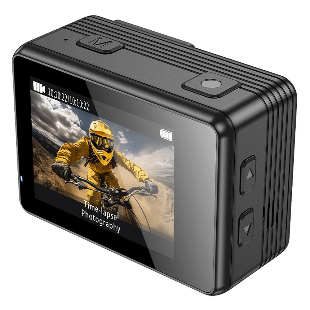 Sports camera Hoco with two screens 1,3" + 2" anti-shake IPS 4K/30fps DV102 black