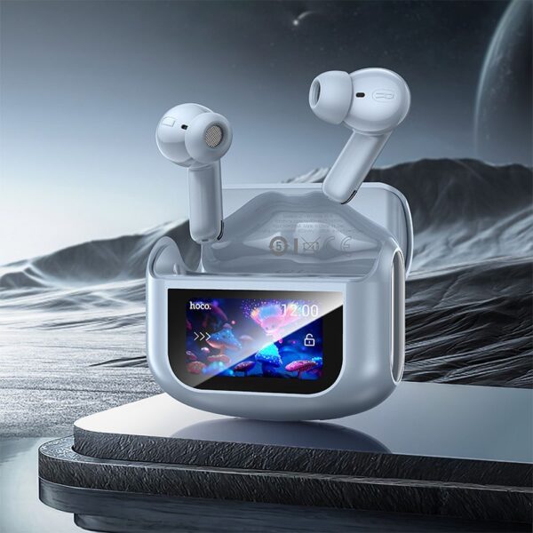 4b3e98b6e9c06922a16fae630e5bd1c8 HOCO wireless earphones bluetooth with touch screen TWS ANC + ENC EQ21 blue star
