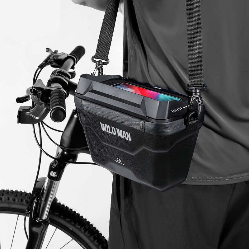 WILDMAN traveling bag for bike handlebars with zipper 3L (4"-7") XT8 black