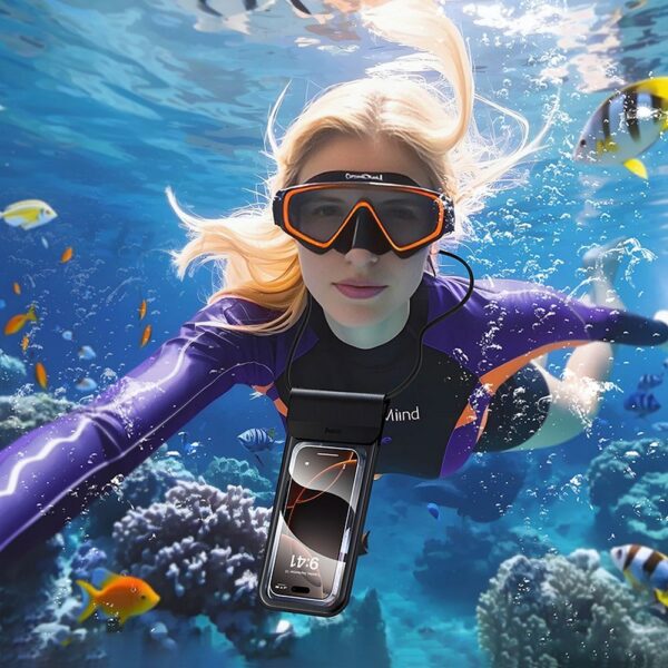 Waterproof case for mobile phone Hoco IP68 240 x 120 x 15 mm HX53 black