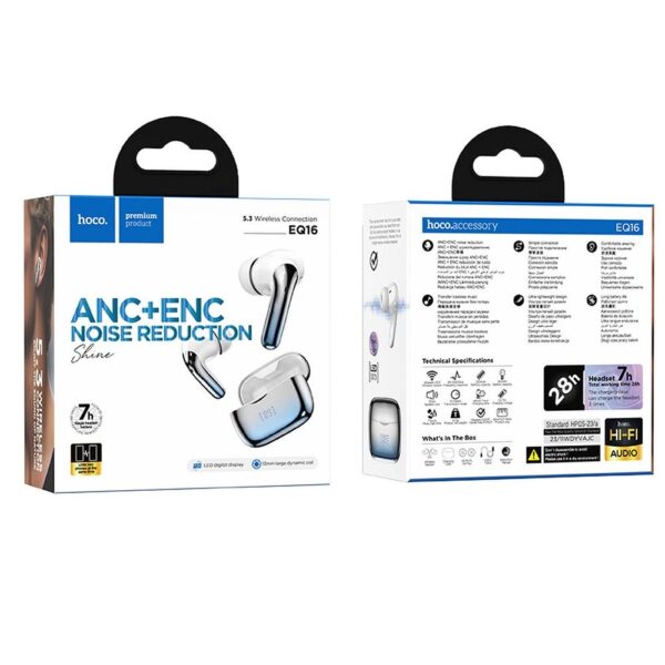 HOCO wireless earphones bluetooth TWS ANC + ENC EQ16 blue glaze