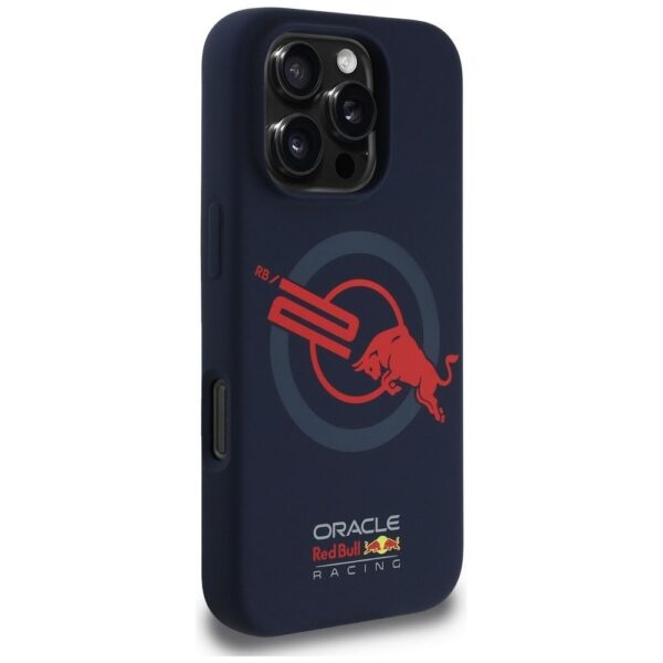 RED BULL case for IPHONE 16 Pro Max compatible with MagSafe RBHMP16X24SIOLVR (Silicone ORBR20 Logo Red Lining) navy