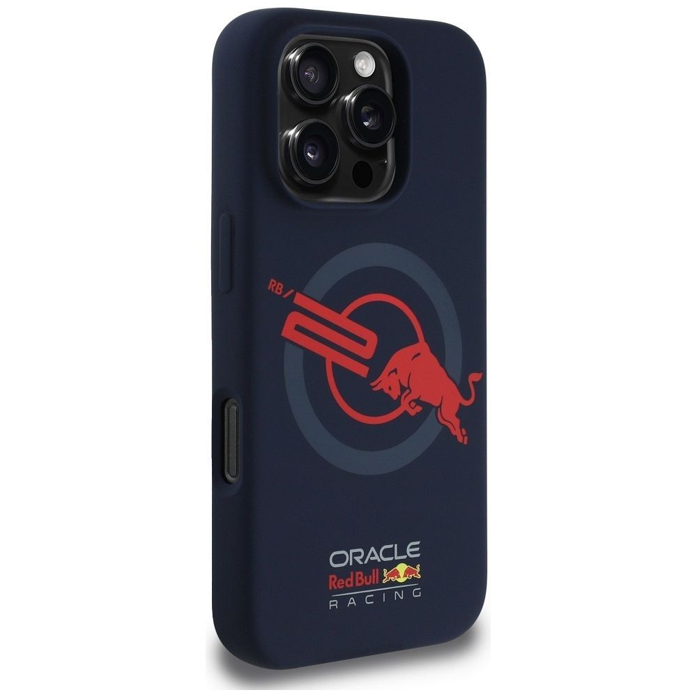 RED BULL case for IPHONE 16 Pro Max compatible with MagSafe RBHMP16X24SIOLVR (Silicone ORBR20 Logo Red Lining) navy