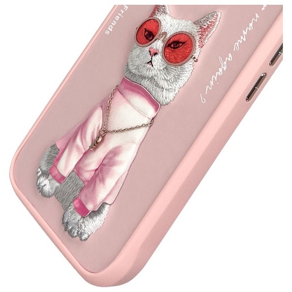 NIMMY case GLASSES COOL CAT for IPHONE 16 pink