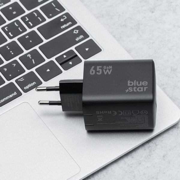 BLUE STAR travel charger GaN 4A 65W 2 x Type C + USB A PD QC4.0 VT-43 black