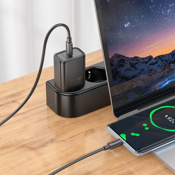 HOCO wall charger Type C + cable Type C to Type C PD QC 20W N60 black