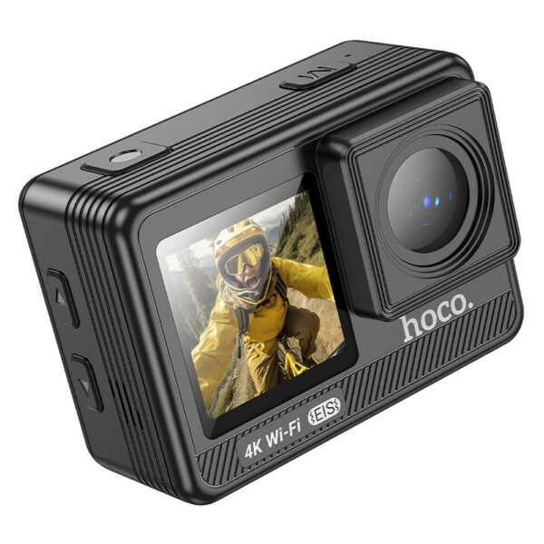 Sports camera Hoco with two screens 1,3" + 2" anti-shake IPS 4K/30fps DV102 black
