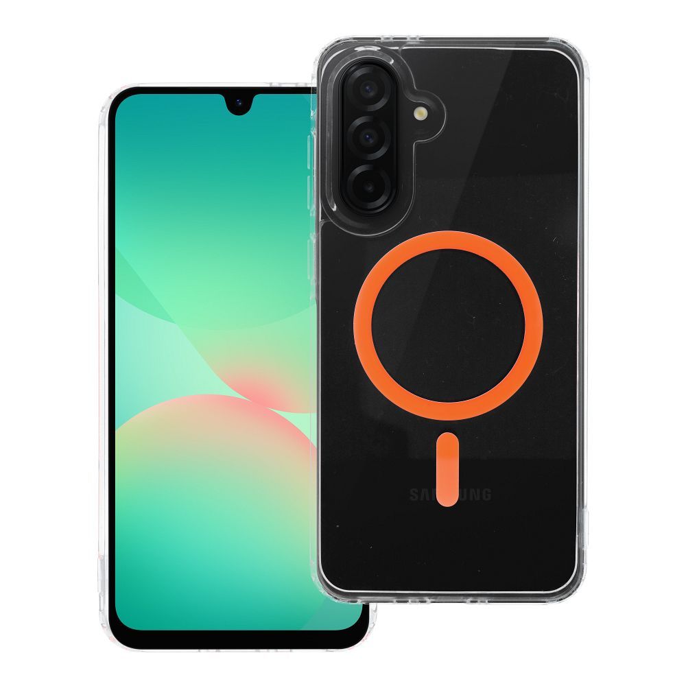 Drop Glue Colorful Ring Mag Cover compatible with MagSafe for SAMSUNG A16 5G / A16 4G orange