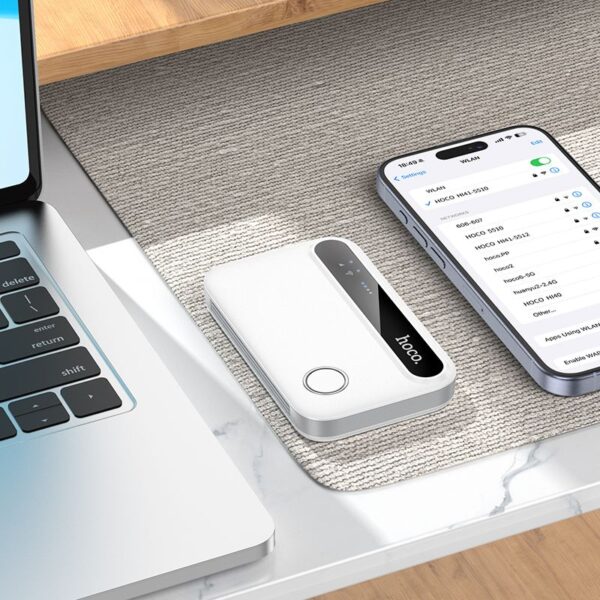 Portable wireless router Hoco WiFi HI41 white