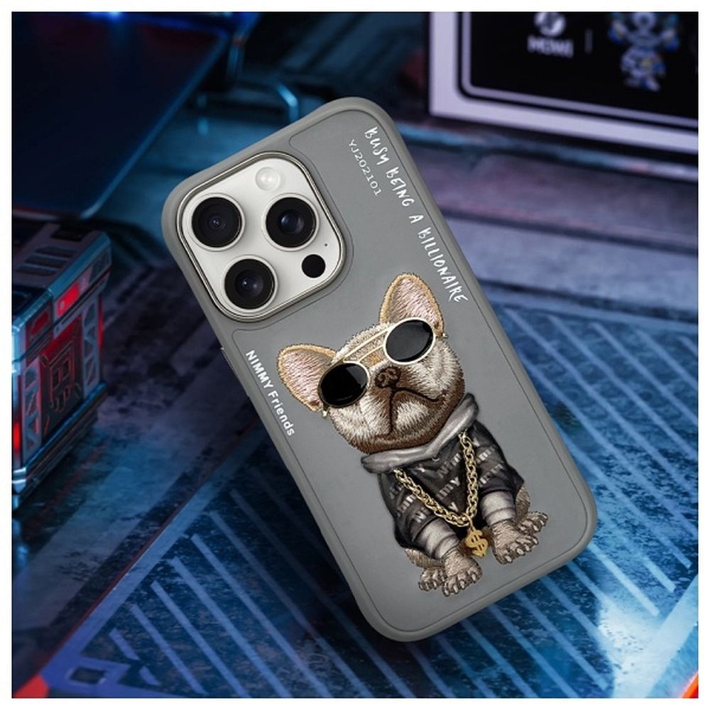 525dce90815b837b51ef9d3f09dba573 NIMMY case GLASSES COOL DOG for IPHONE 16 Pro Max gray