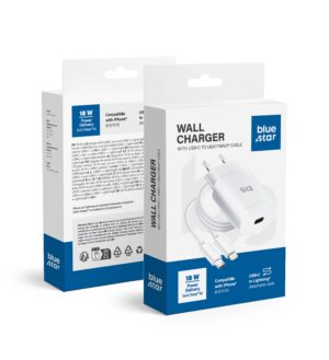 BLUE STAR travel charger Type C + cable Type C to Lightning PD QC4.0 3A 18W TFK-TC-1099C white