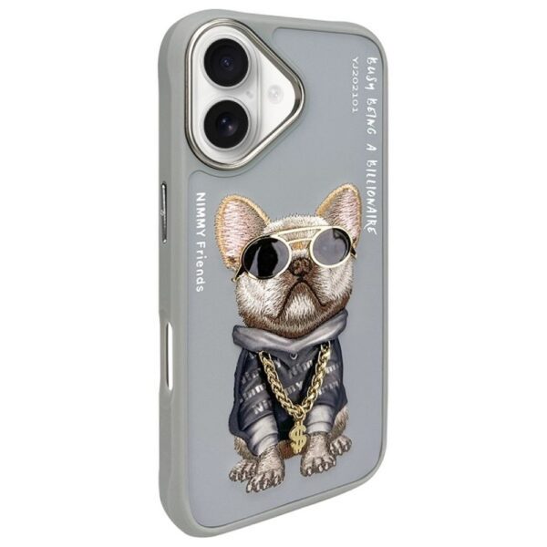 5436ad4843e7cf18ba992956d9703717 NIMMY case GLASSES COOL DOG for IPHONE 16 gray