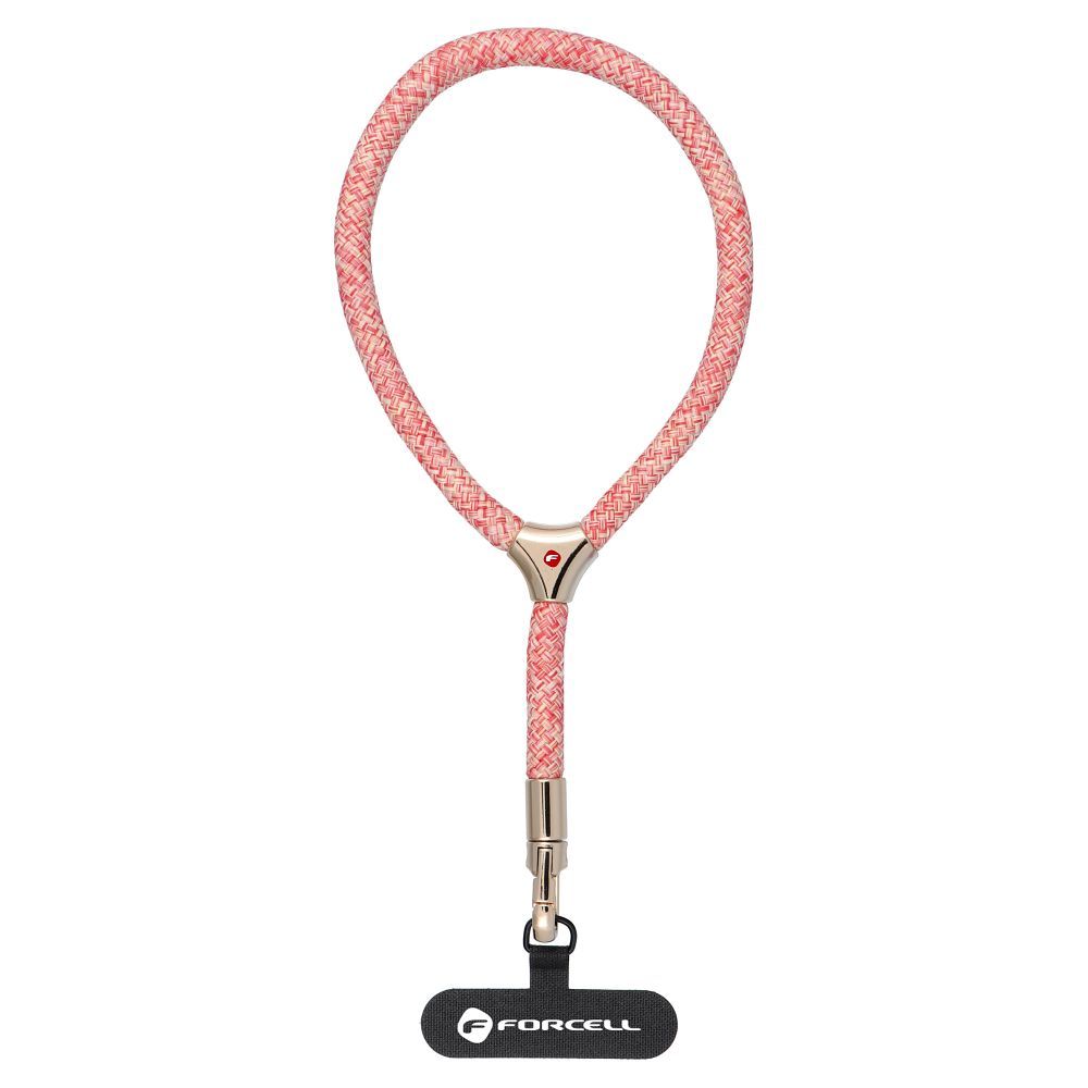 FORCELL F-DESIGN L8X36 wrist phone lanyard with adjustable length (max 18cm in the loop) pink white