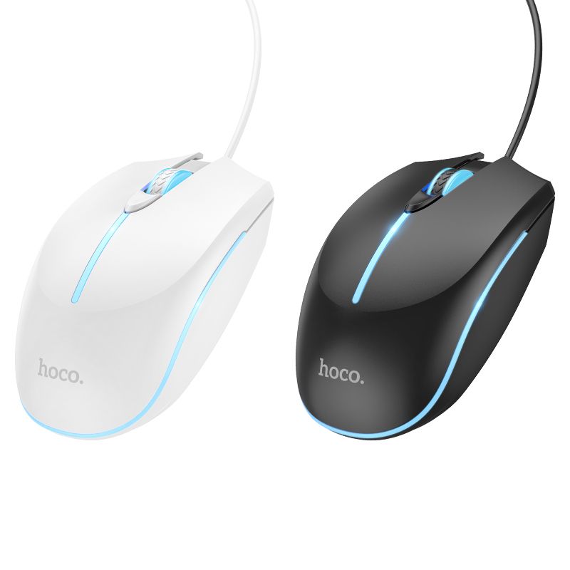 HOCO gaming wire USB A computer mouse 2400 dpi GM37 white