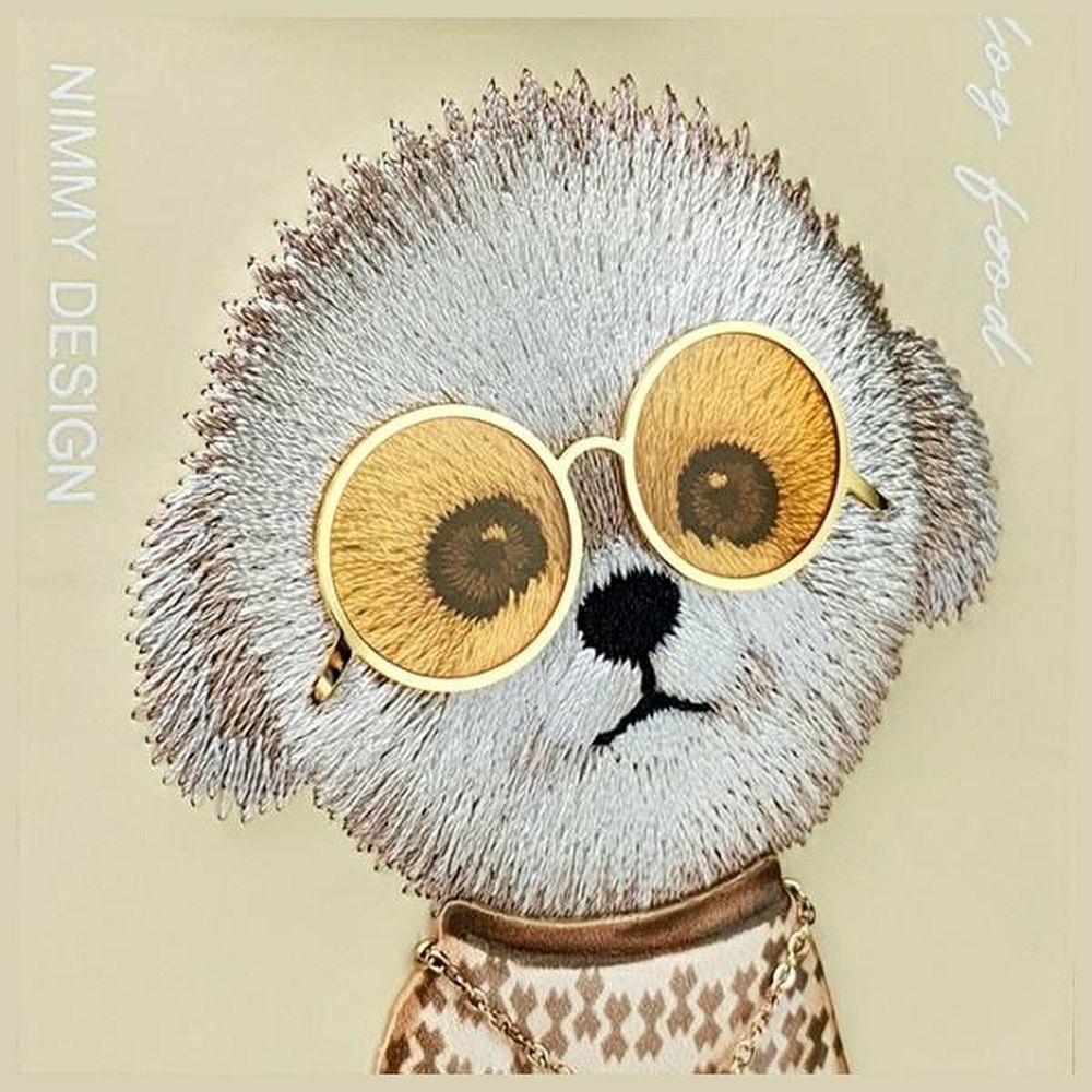 NIMMY case GLASSES COOL DOG for IPHONE 15 Pro khaki