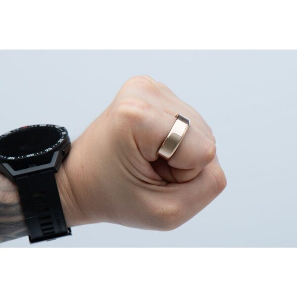 5cbb80a3549a4fdf54a5963300835b50 Smart Ring R11M - smart steel ring with charging box Size 13 (22,2m) gold