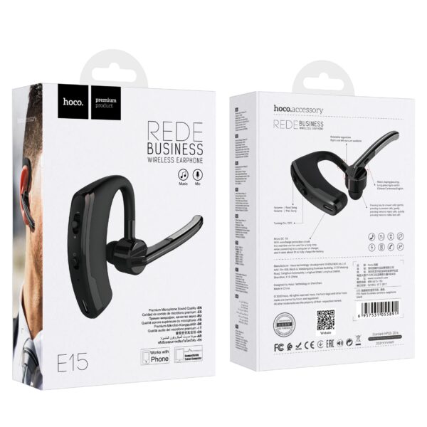 EOL HOCO wireless bluetooth headset E15 black