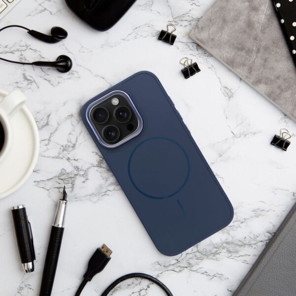 FRAME MAG COVER Case compatible with MagSafe for IPHONE 13 navy blue