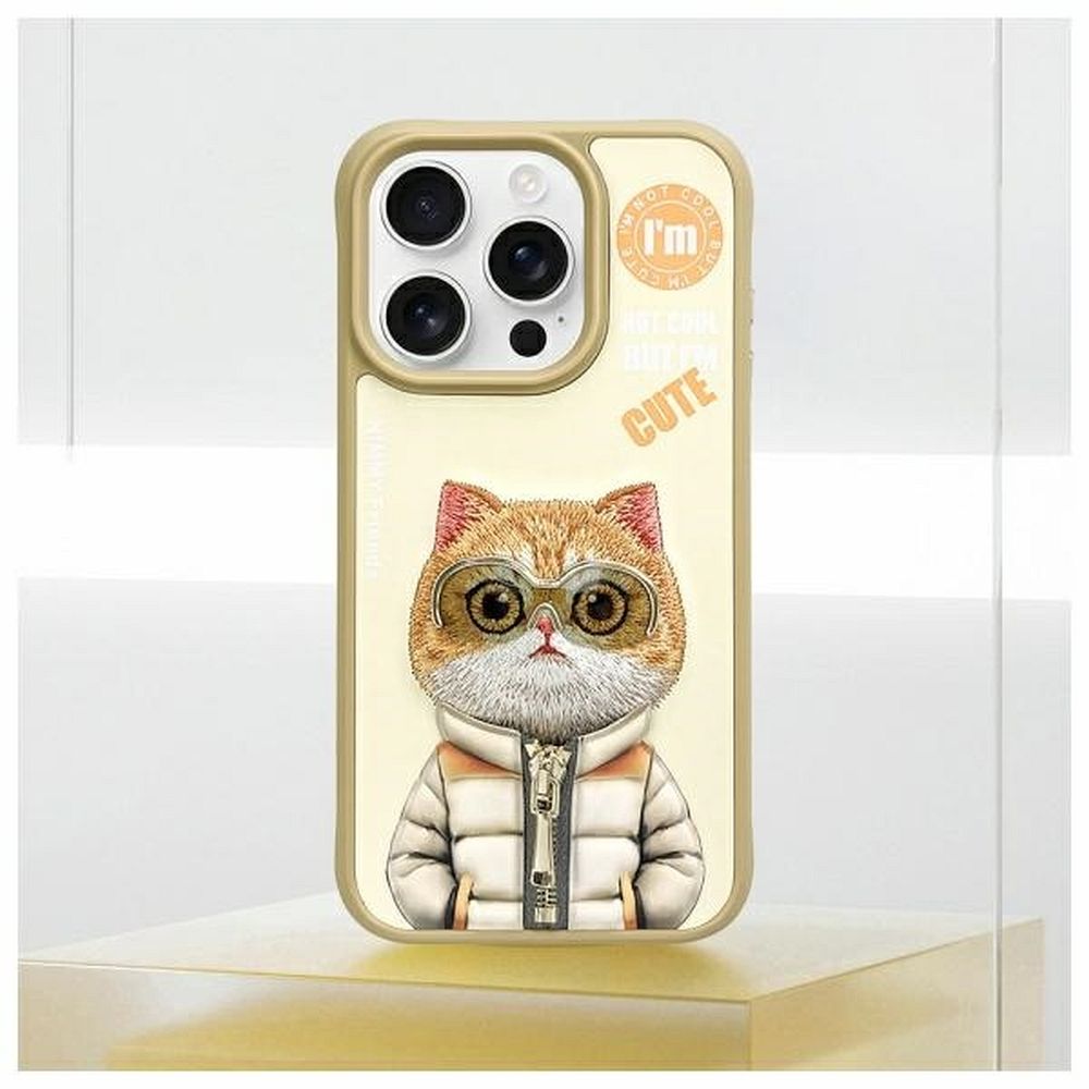 NIMMY case COOL&CUTE 2.0 Cat for IPHONE 15 Pro khaki
