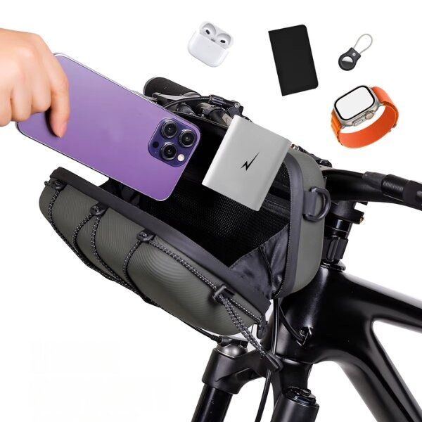 WILDMAN traveling bag for bike handlebars with zipper 2L GD8 green