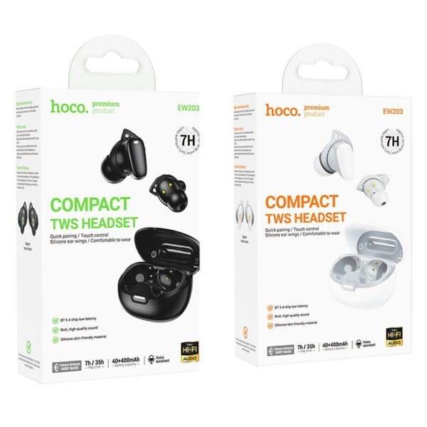62c0385836c1b7cec356b7d35a57de58 HOCO wireless earphones bluetooth TWS EW203 white