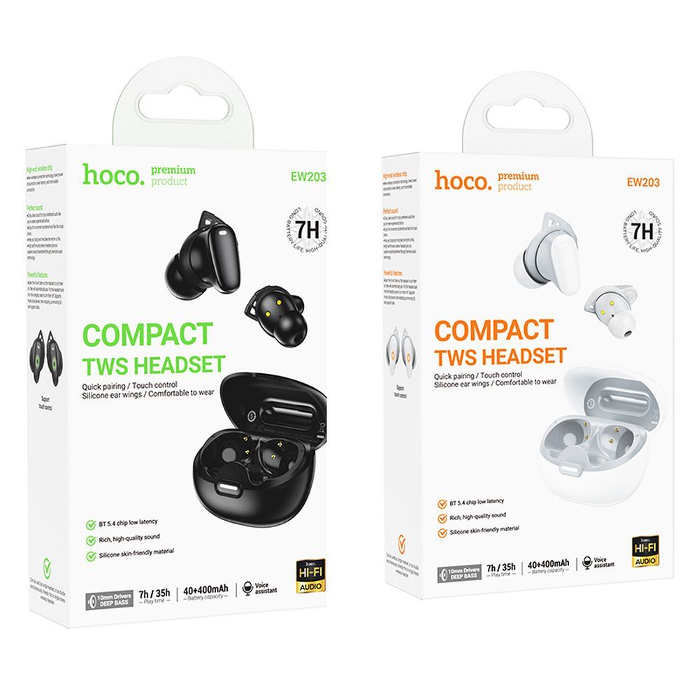 62c0385836c1b7cec356b7d35a57de58 HOCO wireless earphones bluetooth TWS EW203 white