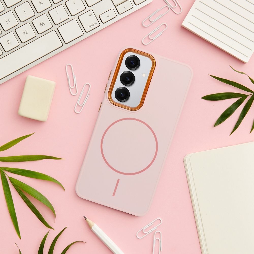 FRAME MAG COVER Case compatible with MagSafe for SAMSUNG A26 powder pink